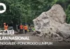 Longsor Batu Besar Tutup Jalan Nasional Trenggalek-Ponorogo, Akses Terhenti Total