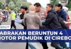 Kecelakaan Beruntun 4 Sepeda Motor di Jalur Arteri Pantura Cirebon