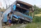 Kecelakaan Bus Pariwisata di Jalinsum Batubara: Tabrak Pagar Jembatan dan Terguling