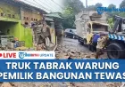 Kecelakaan Maut Truk Box Hantam Warung di Cipendeuy Subang, 1 Tewas