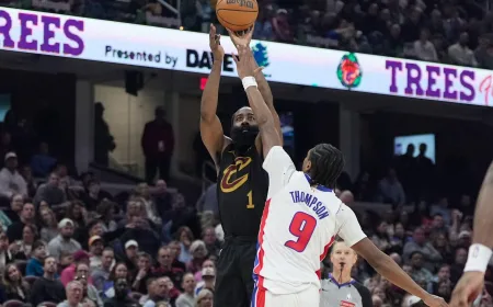 Cleveland Cavaliers Kalahkan Pistons dengan Skor 113-109 Tanpa Donovan Mitchell
