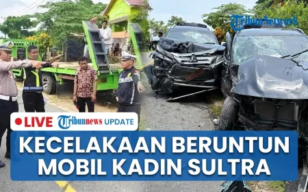 Kecelakaan Beruntun di Buton Libatkan Mobil 2 Kepala Dinas Sultra, 4 Luka-luka