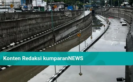 Underpass Mampang Masih Terendam Banjir, Kendaraan Terhambat Melintas