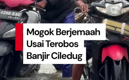Motor Mogok Berjemaah di Ciledug Gara-Gara Ngeyel Terobos Banjir