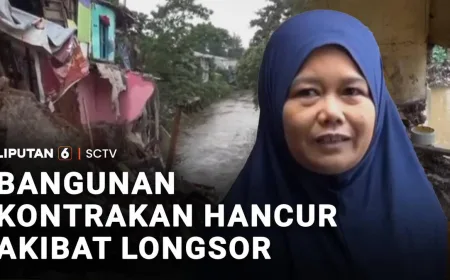 Longsor di Tebet Hancurkan 6 Unit Kontrakan, Detik-detik Terekam CCTV