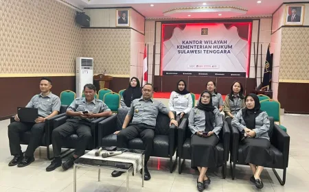 Kanwil Kemenkum Sultra Ikuti Koordinasi Penerbitan Badan Hukum Partai Politik Baru