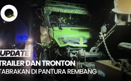 Kecelakaan Trailer dan Tronton di Pantura Rembang Timpa Dua Motor, Begini Kronologinya