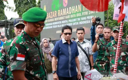 Kodam Pattimura Perkuat Kepedulian Sosial Lewat Bazar Ramadhan 2026 di Ambon