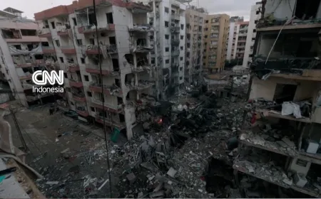 Kerusakan Parah di Selatan Beirut Akibat Serangan Roket Israel Semalaman