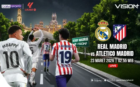 Link Live Streaming Real Madrid vs Atletico Madrid di LaLiga 2025-2026 di Vision+