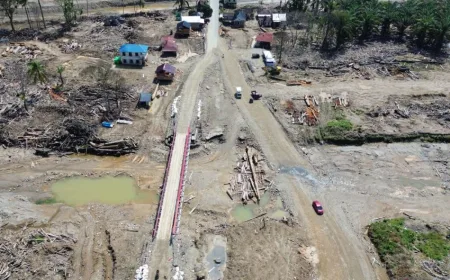 Jalur Mudik Tapanuli Selatan yang Terdampak Banjir dan Longsor Selesai Diperbaiki