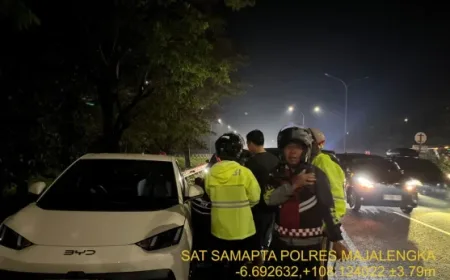 Kecelakaan di KM 152 Tol Cipali: Polres Majalengka Sigap Evakuasi Korban Saat Arus Mudik