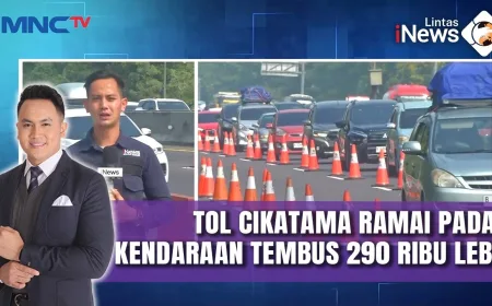 Tol Cikatama Macet Parah Karena Lonjakan Kendaraan Pemudik Lebaran 2026