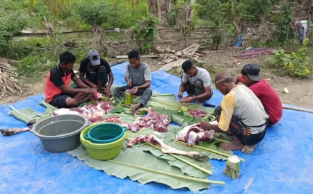 Korban Banjir Pante Bidari Memasak Daging Bersama Jaga Tradisi Meugang