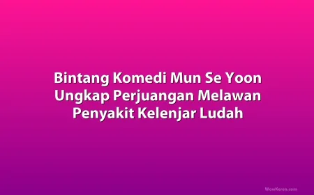 Mun Se Yoon Ungkap Perjuangan Melawan Penyakit Kelenjar Ludah di Acara Komedi