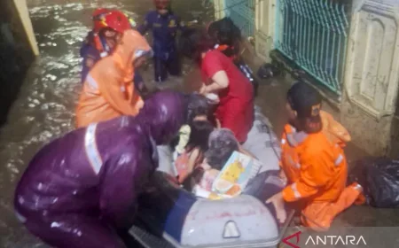 Evakuasi Enam Warga Terdampak Banjir di Cibubur: Ketinggian Air Capai 1 Meter Lebih