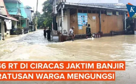 Banjir Ciracas Jakarta Timur Rendam 46 RT, 696 Warga Terpaksa Mengungsi
