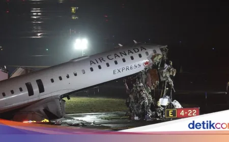 Pilot dan Kopilot Tewas Usai Pesawat Air Canada Tabrak Truk Damkar di Bandara New York