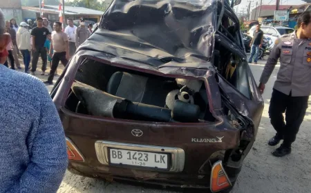 Kecelakaan Tunggal di Toba: Mobil Kijang Terjun ke Sungai Asahan Saat Dini Hari