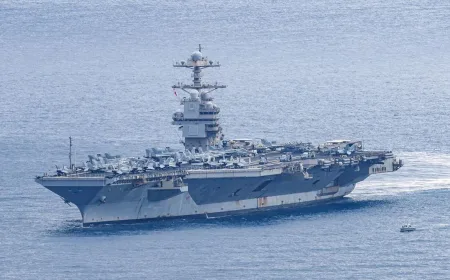 AS Tarik Kapal Induk USS Gerald R. Ford dari Timur Tengah Setelah Operasi Militer