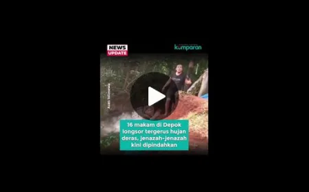 16 Makam di Depok Longsor Tergerus Hujan Deras, Warga Bergotong Royong Evakuasi