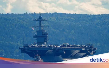 Kapal Induk AS Terbesar di Dunia USS Gerald R Ford Tinggalkan Timur Tengah Setelah Kebakaran