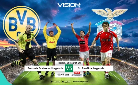 Jadwal Live Streaming Borussia Dortmund Legends vs Benfica Legends di Vision+ Kamis Malam