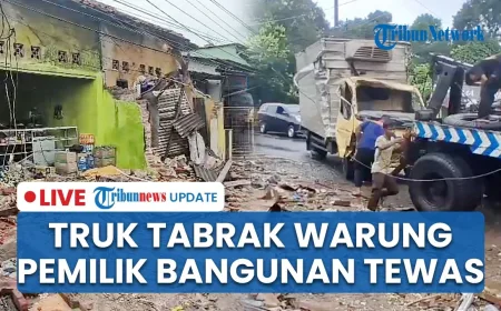 Kecelakaan Maut Truk Box Hantam Warung di Cipendeuy Subang, 1 Tewas