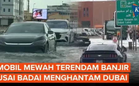 Banjir dan Badai Dahsyat di Dubai: Mobil Mewah Terendam di Jalanan