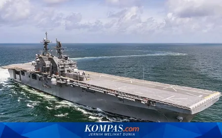 Kapal Serbu Amfibi USS Tripoli Tiba di Timur Tengah, Isyarat Invasi Darat AS ke Iran?