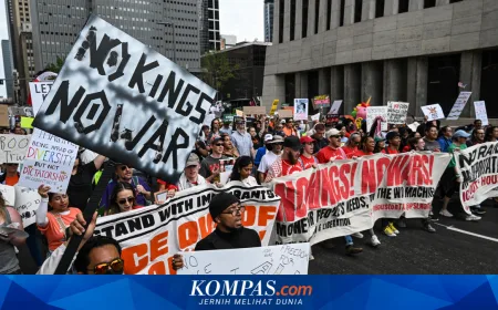 Demo No Kings di AS Berujung Ricuh, Massa Bentrok dengan Aparat di Los Angeles