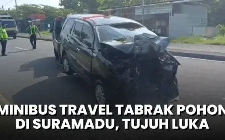 Minibus Travel Kecelakaan di Jalur Suramadu, 7 Luka Parah, Sopir Diduga Microsleep