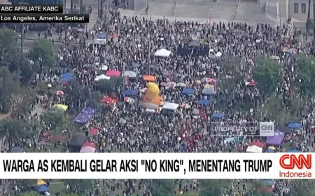 Aksi No King Meluas di AS, Ribuan Warga Tolak Kebijakan Trump