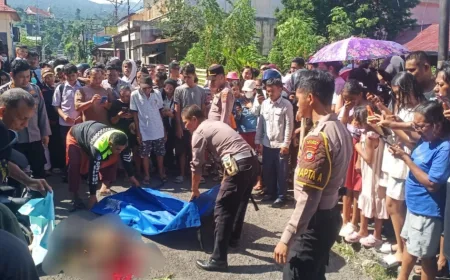 Viral Video Kecelakaan Maut di Bitung: Perempuan Tewas, Polisi Kerahkan Personel Olah TKP