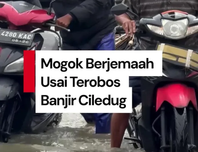 Motor Mogok Berjemaah di Ciledug Gara-Gara Ngeyel Terobos Banjir