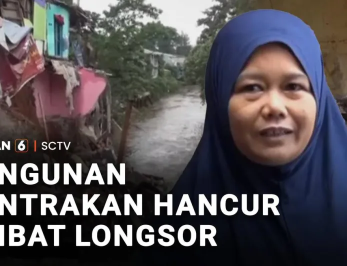 Longsor di Tebet Hancurkan 6 Unit Kontrakan, Detik-detik Terekam CCTV
