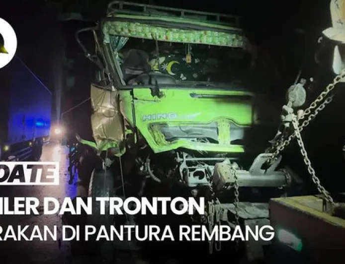 Kecelakaan Trailer dan Tronton di Pantura Rembang Timpa Dua Motor, Begini Kronologinya