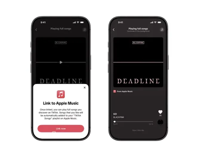 TikTok Tambah Fitur Streaming Lagu Penuh Apple Music di Aplikasi