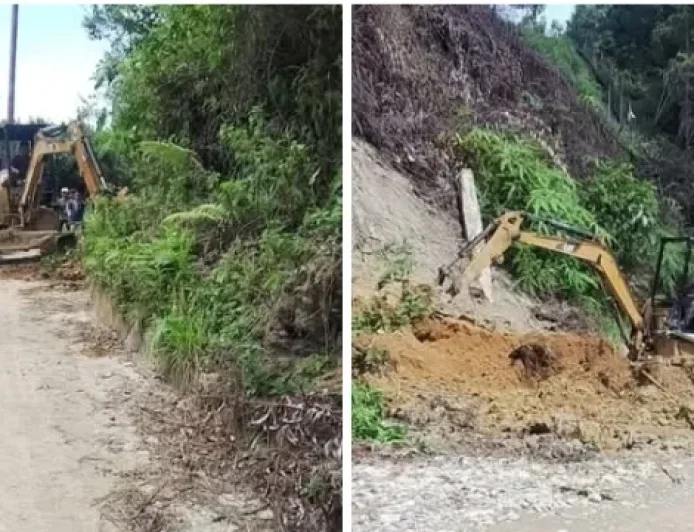 Penanganan Longsor Jalan Simp Bolon Transmigrasi Garoga Sibargot Berhasil Dibuka Kembali