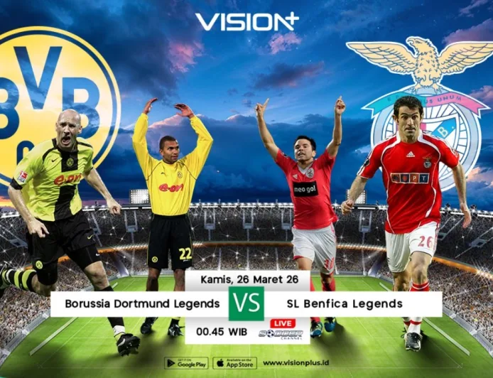 Jadwal Live Streaming Borussia Dortmund Legends vs Benfica Legends di Vision+ Kamis Malam