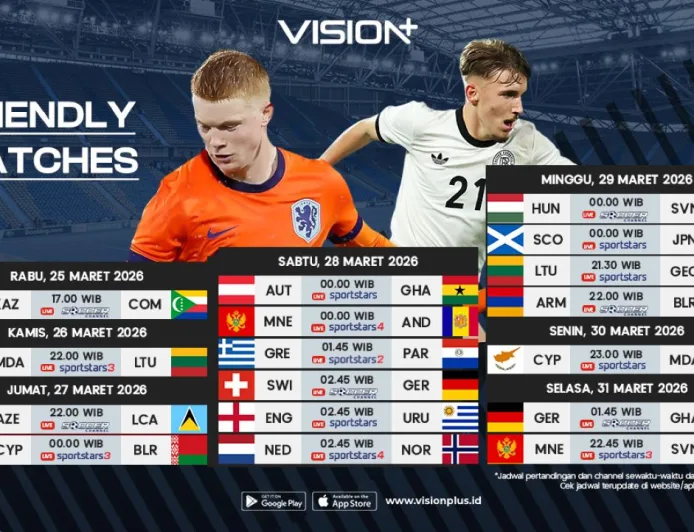 Jadwal Friendly Match Internasional: Inggris, Jerman, dan Belanda Siap Tampil, Live di Vision+
