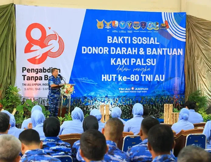 7 Satuan TNI AU Yogyakarta Gelar Bakti Sosial Donor Darah Jelang HUT ke-80