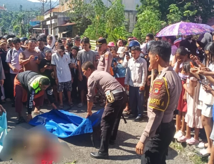 Viral Video Kecelakaan Maut di Bitung: Perempuan Tewas, Polisi Kerahkan Personel Olah TKP