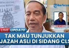 Jokowi Tolak Tunjukkan Ijazah di Sidang CLS Solo, Kuasa Hukum Jelaskan Alasannya