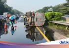 Truk Tangki Terbalik di Tol Jagorawi, Lalu Lintas Sempat Tersendat