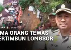 Longsor di Sibolangit Sumut: 5 Orang Tewas dan 9 Rumah Rusak