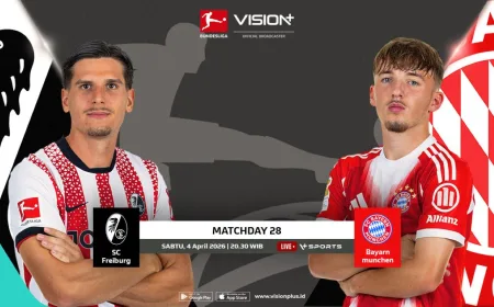 Jadwal dan Link Nonton SC Freiburg vs Bayern Munich di Bundesliga 2025-2026 Live di Vision+