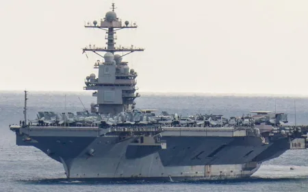 Kapal Induk USS Gerald Ford Siap Tempur Usai Kebakaran di Laut Merah