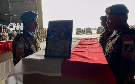 Penghormatan Terakhir untuk 3 Prajurit TNI Gugur di Lebanon Selatan