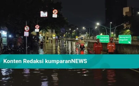 Banjir Setinggi 50 Cm Terjang Jalan Rasuna Said Arah Mampang Jaksel